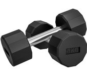 SPORTNOW Juego de Mancuernas 10 kg, Juego de Mancuernas de Metal, Juego de 2 Mancuernas Antideslizantes, para Entrenamiento de Fuerza y Fitness, Negro