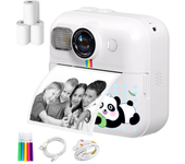 Kids Mini Instant Print Camera 2.4 Inch Screen Child Digital Camera 48MP 1080P Video Thermal Printer Gift for Christmas/Birthday