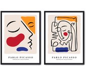 Set de 2 cuadros calidad premium con marco de madera - 30x40 cm o 50x70 cm - POSTER LAB