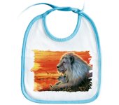 MERCHANDMANIA BABERO COLOR leon selva savana animal salvaje felino bestia baby bib