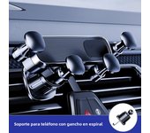 SEAMETAL Gravity Car Phone Holder Air Vent Telescopic Car Phone Mount 360-Degree Air Outlet Smartphone Support for 4.7-7 inch
