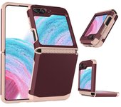 For Samsung Z Flip 6 Armor Case Luxury Heavy Duty PC TPU Elastic Strap Hinge Cover for Samsung Galaxy Z Flip 3 4 5 6 ZFlip 5 6