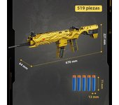 Military Technical Golden Desert Eagle M416 Assault Rifle Model Building Blocks WW2 Game Dragon Gun MOC Bricks Toys For Kid Gift