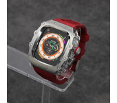 Luxury Modification Kit For Apple Watch Ultra 2 49mm 45mm 44mm Stainless Steel Case For IWatch 9 8 7 6 Crystal Button Sport Band