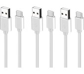 Niucom pack 3 cable carga rápida USB tipo C para móvil cables USB-C para smartphone y tablet, 1 metro