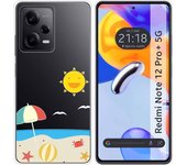 Funda Silicona Transparente para Xiaomi Redmi Note 12 Pro+ Plus 5G diseño Playa Dibujos