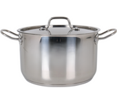 Quttin - Olla con Tapa de Acero Inoxidable Colección Hotel - 24cm, 0.8mm, 6.5L, Apta para Inducción y Todo Tipo de Cocinas - Alta Durabilidad y Resistencia al Calor - Diseño Ergonómico