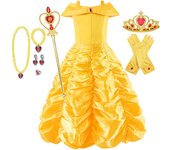 2024 Girls Belle Princess Dress Beauty and The Beast Prom Halloween Cosplay Costume Luxury Birthday Party Clothes Vestidos