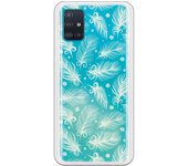 Funda compatible con Samsung Galaxy A51 - Patron plumas blancas