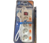 Regleta de Enchufes Extrastar con 4 Tomas, Interruptor General y Individual, Cable de 1.5M