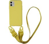 FAMZ Funda Colgante de Silicona con Correa Ajustable para Iphone 11 Pro Amarillo - Práctica y Elegante