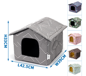 LILI HOME Casitas para Mascotas - Terciopelo Estampado y Fieltro Materiales de primera calidad que garantizan durabilidad y confort. Ideal para mascotas de diferentes tamaños y preferencias. Brindar comodidad y estilo a tus compañeros peludos.