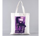 Gojo Satoru Jujutsu Kaisen Otaku  2 Pcs Burlap Tote Bag Set, Large Capacity Shoulder Bag, Reusable Shopping Bag with Coin Purse