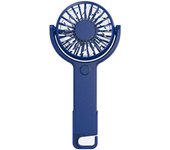 Ventilador portátil de mano recargable Ventilador de bolsillo pequeño portátil de aire acondicionado 5 velocidades con gancho plegable para azul al aire libre