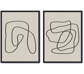 Set de 2 cuadros calidad premium con marco de madera - 30x40 cm o 50x70 cm - POSTER LAB