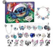 Disney Stitch Mickey Christmas Advent Calendar Blind Box 24 Days Xmas Countdown Calendar DIY Jewelry Bracelet Making Kit Gift