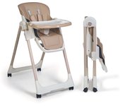 Ms - Trona Para Bebe Evolutiva Tasty - 7 Posiciones De Altura y 3 De Reclinación- Bandeja Extraíble y Reposapiés Regulable - Portatil, Plegable, Hasta 3 años - Gris Claro