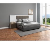 Vente-unique - Cabecero extensible 140/160/180 cm - Blanco y topo - KYLANA