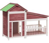 vidaXL Caseta para Perros Perrera Casita Animales Jardín Color Marrón,  Moca,  Gris y mas