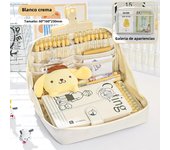 12 Layers Kawaii Large Capacity Pencil Case Panda Aesthetic Canvas Cute Pen Bag Multi-Function Portable Storage Students