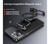 Metal borderless Airbag Anti Drop Cover,For iPhone 14 1516 ProMax Magsafe Wireless Charging Hidden Bracket Shock Absorber Bumper