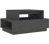 vidaXL Mesa de centro madera maciza de pino 80x55x40,5 cm Natural, Blanco, Gris Mesita de Salón o Comedor o Auxiliar Mesa de Café Meuble Salón