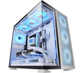 Mars Gaming MC-NOVA2, Caja Gaming Custom XXL E-ATX, Doble Ventana Cristal Templado Continuo Sin Marco, Soporte Completo Refrigeración Líquida, Torre PC Estructura Modular Doble Cámara, USB-C, Chasis PC E-ATX Blanco