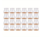24pcs Silicone Chair Leg Protectors with Felt Pads – Scratch-Free Furniture Caps, Easy Glide, Noise-Reducing