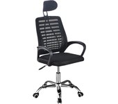 LUTODY - Silla de oficina escritorio con reposacabeza ajustable, Gaming, respaldo de malla transpirable y ergonómica de látex con forro de nailon, palanca para ajustar altura, reposabrazos, rueda giratoria 360° y base metálica.