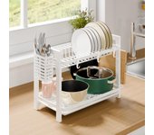 Estante de Dish Escurreplatos Acero Inoxidable Cocina (43.5 * 24.5 * 34.5), Primer Piso Escurridor de Platos para Fregadero, Escurre Platos Armarios, Escurreplatos Negro