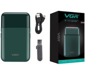 VGR 390 mini single blade cordless beard trimmer razor rechargeable foil electric face body shaver for men