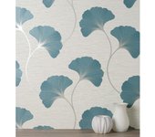 Muestra DIN A4 de Papel pintado vinílico lavable de flores en relieve con efectos metalizados - Evolet Flowers 681975 de GAULAN