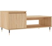 vidaXL Mesa de centro madera contrachapada 100x50x45 cm Blanco, Negro, Blanco brillante Mesita de Salón o Comedor o Auxiliar Mesa de Café Meuble Salón