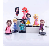 Disney 6-8Pcs/Set Kawaii Q Snow White Princess Action Figure Ariel Belle Rapunzel Toys Models Girls gift