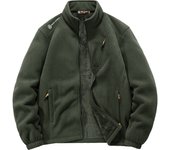 Winter Man Fleece Thickening Stand Collar Jackets New Multiple Pockets Solid Color Keep Warm Coats Outdoors Windproof Tops Man