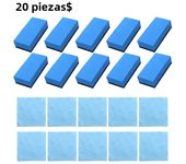 5/30PCS Car Ceramic Coating Sponge Applicator Glass Nano Wax Coat Sponges Blue Square Sponge and Cloth Car Cleaning Brush