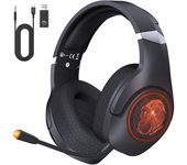 Wireless Gaming Headset for PS5/PC/Switch - 2.4GHz Ultra-Low Latency, 3D Surround Sound | 40Hr Playtime, Detachable Mic & Dual Connectivity - Wireless Gaming Headphones for PC, Phone, Laptop, Mac