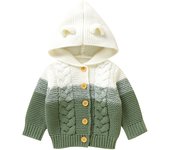 Hooded Long Sleeve Knitted Acrylic Baby Boys & Girls Autumn & Winter Coat Soft 6-36 Months Newborn Infant Toddler Cardigan