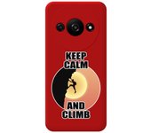 Tumundosmartphone Funda Silicona Líquida Roja para Xiaomi Redmi A3 diseño Hombre Escalada Dibujos