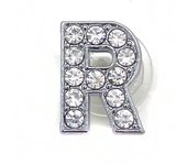 Diamond Shoe Charms Glitter Rhinestone Letter Silver Crystal Alphabet Shoe Decorations Jewelry Slider Bracelet Wristbands