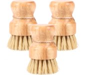 3/5Pcs Wooden Dish Brush Replaceable Long Handle Kitchen Cleaning Brush Set Natural Sisal Scrubbing Brush for Cleaning Pots Pan