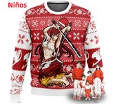 Fairy Tail Chibi XMAS Ugly Christmas Sweater Christmas Sweater Gift Santa Claus Pullover Kids 3D Sweatshirt And Top Autumn Winte