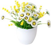 Artificial Flower Pot Chrysanthemum Desktop Decor Plastic Everlasting Fake Potted Plant for Balcony