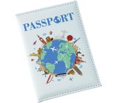 Global cubierta del titular del pasaporte titular de la tarjeta de accesorios de viaje para adultos y niños blanco