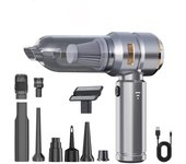 Aspirador de coche, 16000Pa Aspirador de mano de alta potencia, Aspirador de coche portátil inalámbrico, 3 velocidades, 11 accesorios 4 en 1 Mini Aspirador para coche Casa Oficina