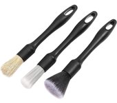 3pcs Car Detailing Brushes Set Soft Auto Detailing Brush Kit Interchangeable Different Sized Car Detail Cleaning Tool
