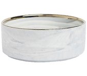 Ceramic cat and dog bowl raised food and water dish with non-slip wooden frame