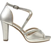Sandalia Talon Cubierto Plata