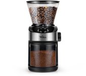 LA MOUSTACHE Molinillo de Café Eléctrico 200W, Capacidad 190gr, Mecanismo de Rebabas Planas