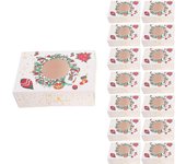 16 pcs Christmas Cookie Boxes Paper Christmas Gift Box Merry Cristmas Decorations For Home New Year Gift Boxes